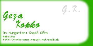 geza kopko business card